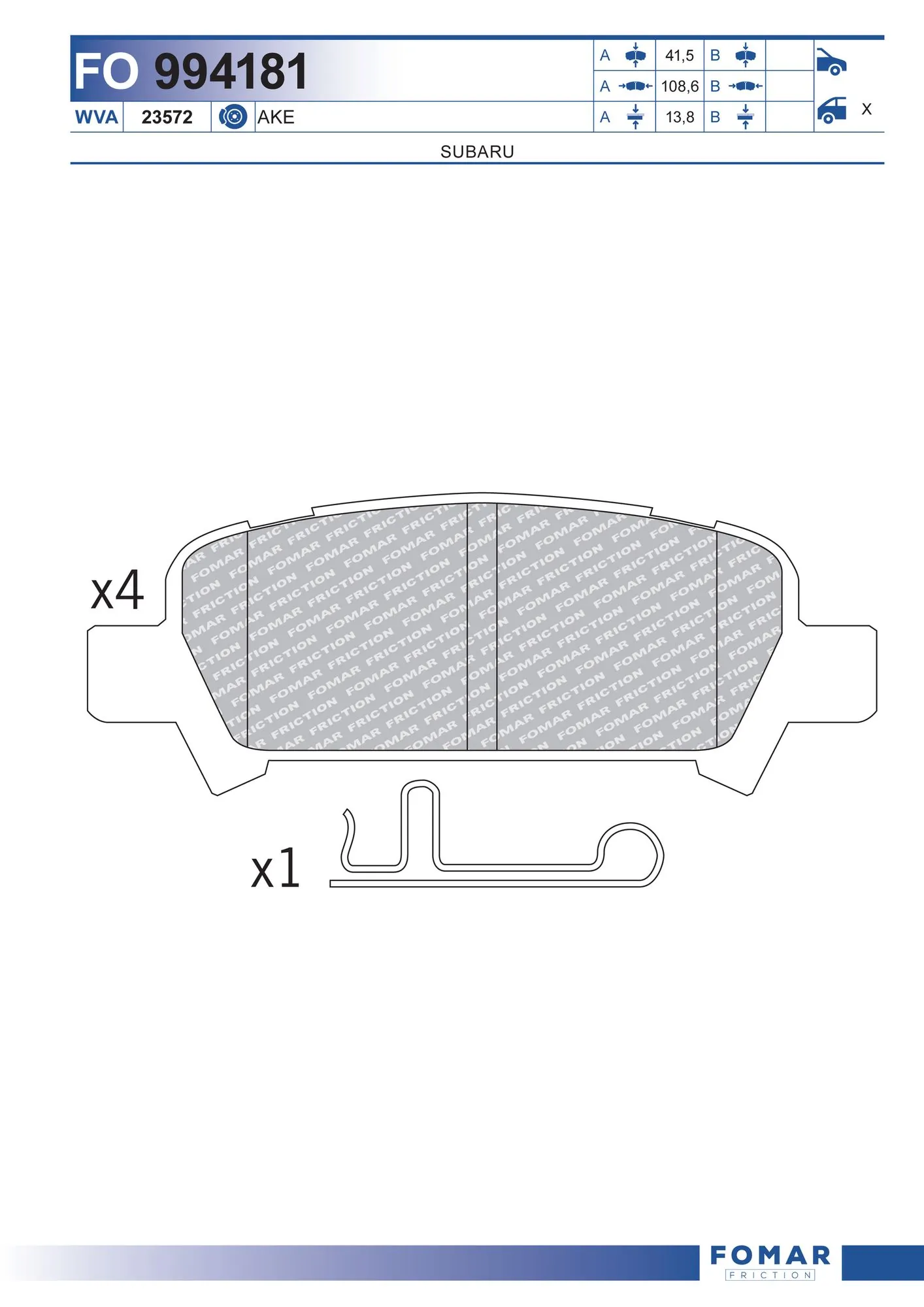 Brake Pad Set, disc brake